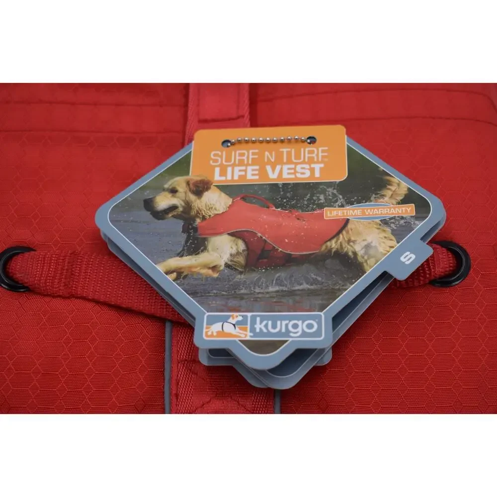 KURGO Surf n Turf Dog Life Jacket - Red / Blue - Small - New with Tags